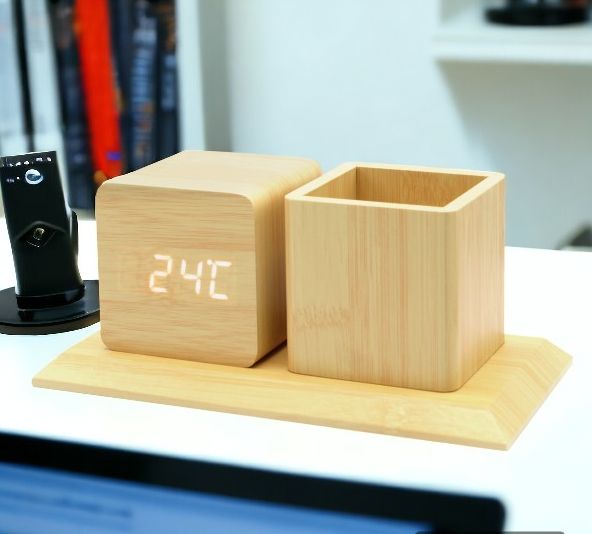 Многофункциональные часы – погодная станция с карандашницей / Электронные часы с карандашницей